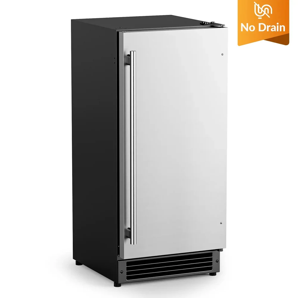 COTLIN 15 inch drainless under-counter crescent ice maker with a stainless steel door